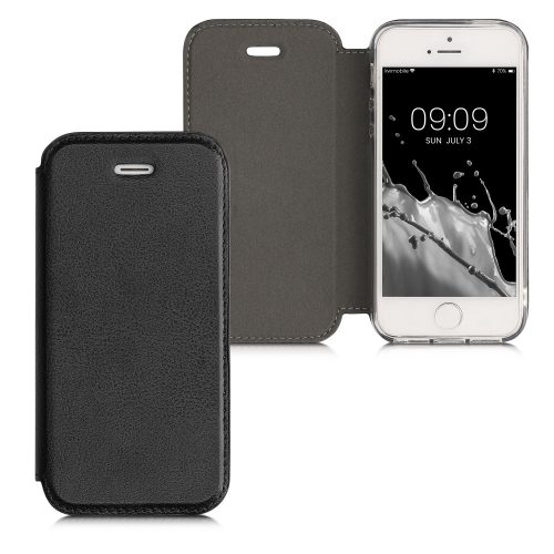 Husa Apple iPhone 5 / iPhone 5s / iPhone SE, Piele ecologica, Negru, 17148.01