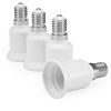 Set 4 Adaptoare dulie de la E14 la E27, Kwmobile, Alb, Plastic, 20824