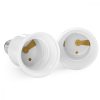 Set 4 Adaptoare dulie de la E14 la E27, Kwmobile, Alb, Plastic, 20824