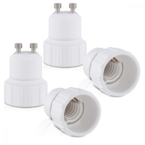 Set 4 Adaptoare dulie de la GU10 la E14, Kwmobile, Alb, Plastic, 27507