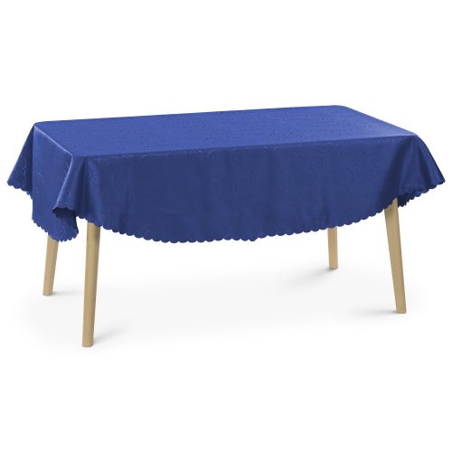 Fata de masa ovala cu ornament Jemidi, 135 x 180 cm, Albastru, Poliester, 55264.17.24