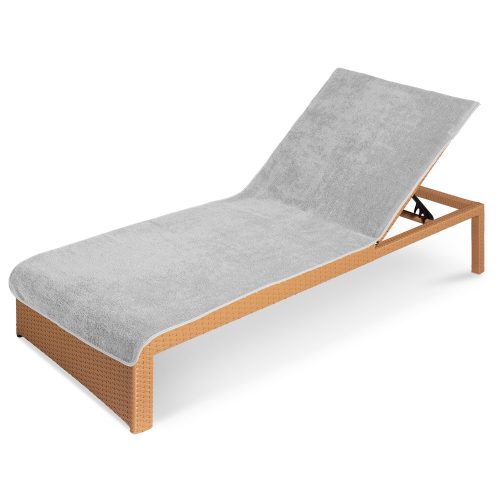 Prosop pentru sezlong Jemidi, 75 x 200 cm, Gri, Bumbac organic, 54941.25