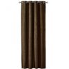 Perdea Elfie Opac cu inele Jemidi, 140 x 245 cm, Maro, Poliester, 55279.17.01