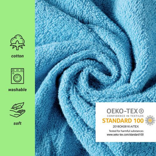 Husa pentru scaun Jemidi, 60 x 130 cm, Turcoaz, Bumbac organic, 54895.37