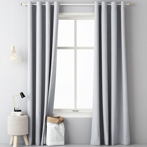 Perdea opaca cu inele Jemidi, 140 x 250 cm, g, Poliester, 55309.04