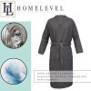 Halat de baie Waffle Pique unisex Homelevel, 4XL, Gri, Bumbac organic, 54916.73.34