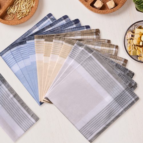 Set 12 Batiste de panza Jemidi, 40 x 40 cm, Multicolor, Bumbac, 55059.08