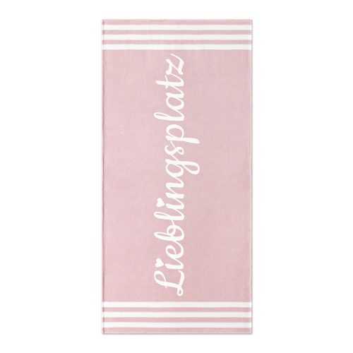 Prosop de plaja Homelevel, 90 x 180 cm, Roz / Alb, Bumbac / Poliester, 54897.02