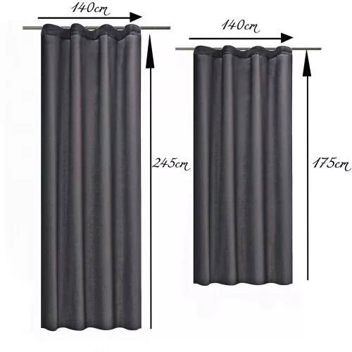 Draperie opaca Stella cu rejansa Jemidi, 140 x 175 cm, Negru, Poliester, 55283.01.04