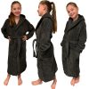Halat de baie pentru copii Homelevel, 128, Gri, Bumbac organic, 54864.73.37