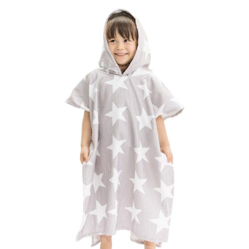 Poncho de baie pentru copii Homelevel, 1-3 ani, Gri, Bumbac, 54888.22.01