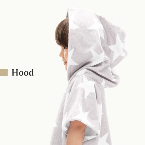 Poncho de baie pentru copii Homelevel, 1-3 ani, Gri, Bumbac, 54888.22.01