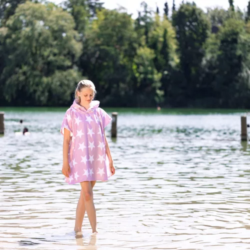 Poncho de baie pentru copii Homelevel, 8-11 ani, Gri, Bumbac, 54888.22.03