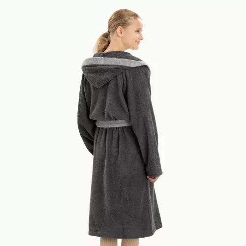 Halat de baie pentru copii Homelevel, 176, Gri, Bumbac organic, 54864.22.41