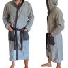 Halat de baie din tesatura Homelevel, 6XL, Gri, Bumbac organic, 54856.25.36