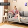 Halat de baie pentru copii Homelevel, 140, Roz / Gri, Bumbac organic, 54864.33.38