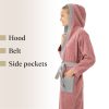 Halat de baie pentru copii Homelevel, 140, Roz / Gri, Bumbac organic, 54864.33.38