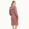 Halat de baie pentru copii Homelevel, 140, Roz / Gri, Bumbac organic, 54864.33.38