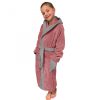 Halat de baie pentru copii Homelevel, 176, Roz / Gri, Bumbac organic, 54864.33.41