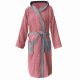 Halat de baie din tesatura Homelevel, XL, Roz / Gri, Bumbac organic, 54856.33.4