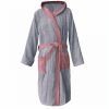 Halat de baie din tesatura Homelevel, 2XL, Gri / Roz, Bumbac organic, 54856.10.5