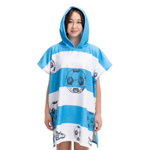 Poncho de baie pentru copii Homelevel, 8-11 ani, Multicolor, Bumbac organic, 54931.32.03