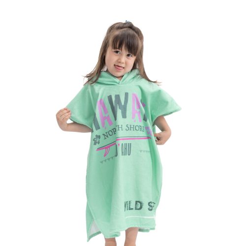 Poncho de baie pentru copii Homelevel, 8-11 ani, Multicolor, Bumbac organic, 54931.71.01