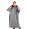 Poncho de baie unisex Homelevel, L-XL, Gri, Bumbac organic, 54881.25.20