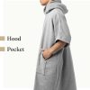 Poncho de baie unisex Homelevel, L-XL, Gri, Bumbac organic, 54881.25.20
