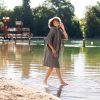 Poncho de baie unisex Homelevel, S-M, Gri, Bumbac organic, 54881.19.19