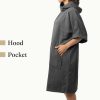 Poncho de baie unisex Homelevel, S-M, Gri, Bumbac organic, 54881.19.19
