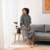 Poncho de baie unisex Homelevel, S-M, Gri, Bumbac organic, 54881.19.19