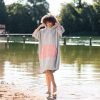 Poncho de baie unisex Homelevel, L-XL, Gri / Roz, Bumbac organic, 54881.20.20