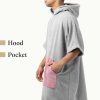 Poncho de baie unisex Homelevel, L-XL, Gri / Roz, Bumbac organic, 54881.20.20