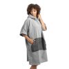 Poncho de baie unisex Homelevel, S-M, Gri, Bumbac organic, 54881.22.19