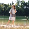 Poncho de baie unisex Homelevel, S-M, Gri, Bumbac organic, 54881.22.19
