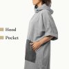 Poncho de baie unisex Homelevel, S-M, Gri, Bumbac organic, 54881.22.19