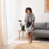 Poncho de baie unisex Homelevel, S-M, Gri, Bumbac organic, 54881.22.19