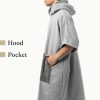Poncho de baie unisex Homelevel, L-XL, Gri, Bumbac organic, 54881.22.20