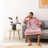 Poncho de baie unisex Homelevel, L-XL, Roz / Gri, Bumbac organic, 54881.10.20