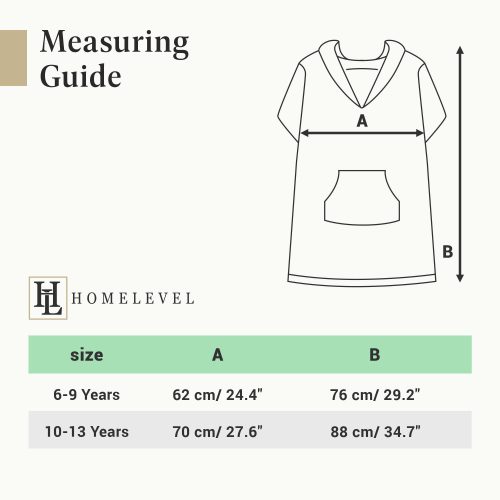 Poncho de baie pentru copii Homelevel, 10-13 ani, Gri, Bumbac organic, 54880.25.43