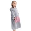 Poncho de baie pentru copii Homelevel, 6-9 ani, Gri / Roz, Bumbac organic, 54880.52.42