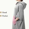 Poncho de baie pentru copii Homelevel, 10-13 ani, Gri / Roz, Bumbac organic, 54880.52.43