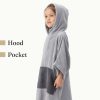 Poncho de baie pentru copii Homelevel, 6-9 ani, Gri, Bumbac organic, 54880.70.42