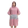 Poncho de baie pentru copii Homelevel, 10-13 ani, Roz / Gri, Bumbac organic, 54880.10.43