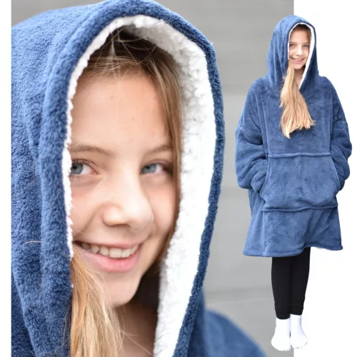 Hanorac pentru copii Sherpa Jemidi, XL, Albastru, Poliester, 55412.04