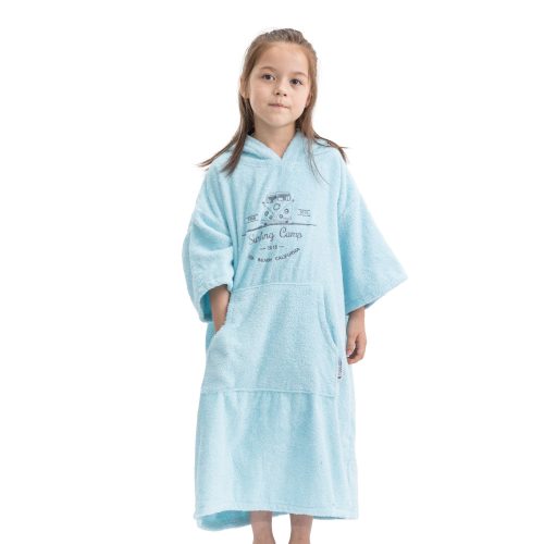 Poncho de baie pentru copii Homelevel, 6-9 ani, Albastru, Bumbac organic, 54976.42