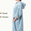 Poncho de baie pentru copii Homelevel, 10-13 ani, Albastru, Bumbac organic, 54976.43