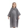 Poncho de baie pentru copii Homelevel, 6-9 ani, Gri, Bumbac organic, 54978.42