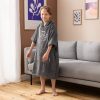 Poncho de baie pentru copii Homelevel, 6-9 ani, Gri, Bumbac organic, 54978.42